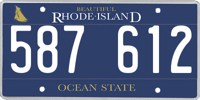 RI license plate 587612