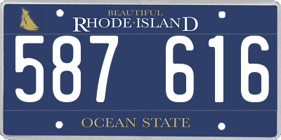 RI license plate 587616