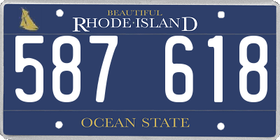 RI license plate 587618