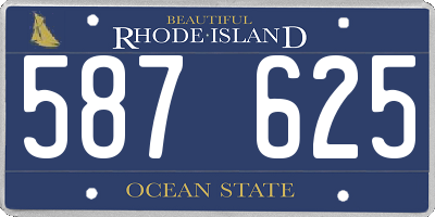 RI license plate 587625