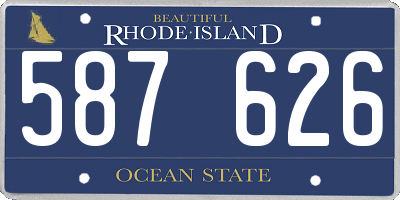 RI license plate 587626