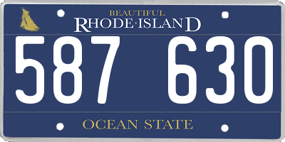 RI license plate 587630