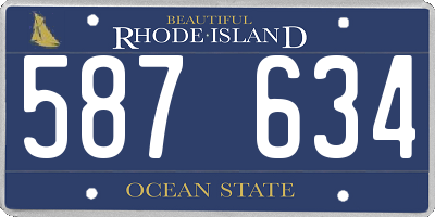 RI license plate 587634