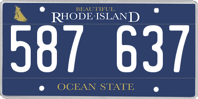 RI license plate 587637