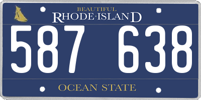 RI license plate 587638