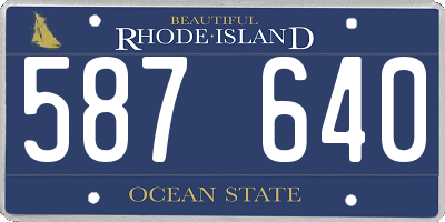 RI license plate 587640