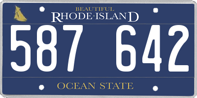 RI license plate 587642