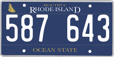 RI license plate 587643