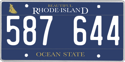 RI license plate 587644