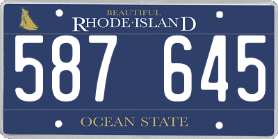 RI license plate 587645