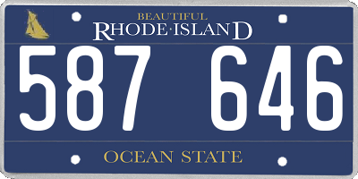 RI license plate 587646