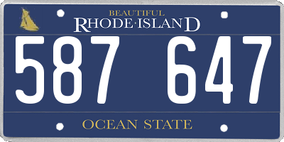 RI license plate 587647