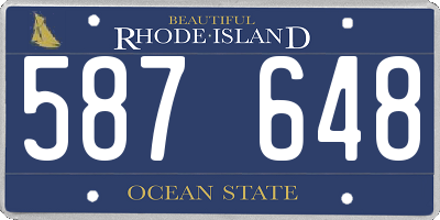 RI license plate 587648
