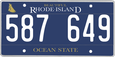 RI license plate 587649