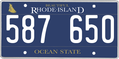RI license plate 587650