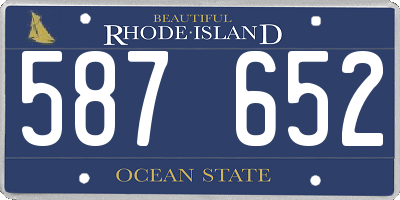 RI license plate 587652