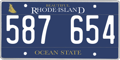 RI license plate 587654
