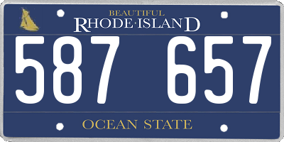 RI license plate 587657