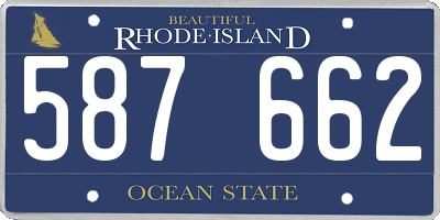RI license plate 587662