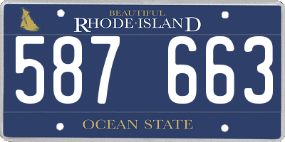 RI license plate 587663
