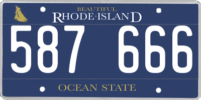 RI license plate 587666