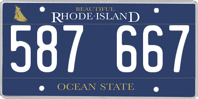 RI license plate 587667