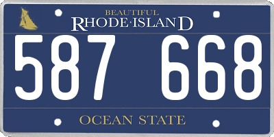 RI license plate 587668