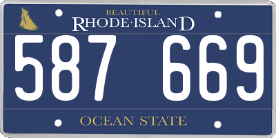 RI license plate 587669