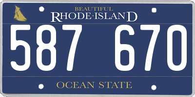 RI license plate 587670