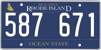 RI license plate 587671