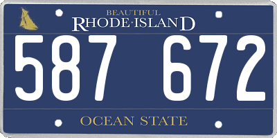 RI license plate 587672