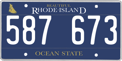 RI license plate 587673