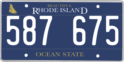 RI license plate 587675