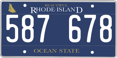 RI license plate 587678