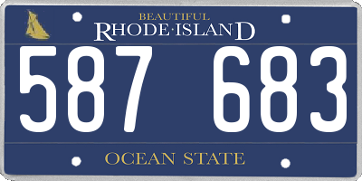 RI license plate 587683