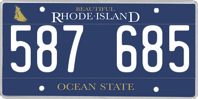 RI license plate 587685