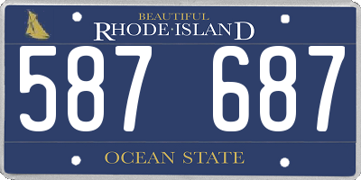 RI license plate 587687