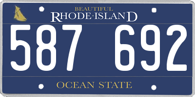 RI license plate 587692