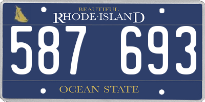 RI license plate 587693