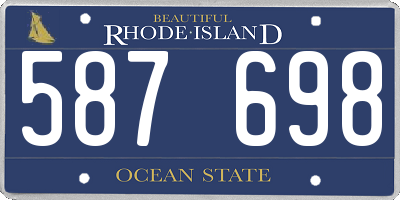 RI license plate 587698