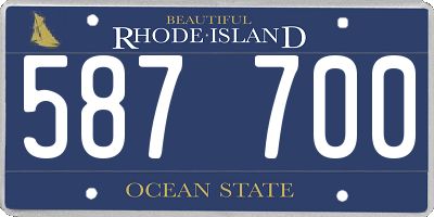 RI license plate 587700