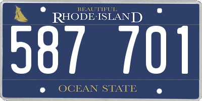 RI license plate 587701