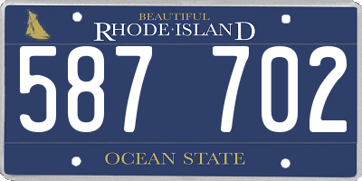 RI license plate 587702