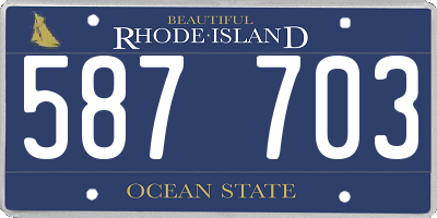 RI license plate 587703