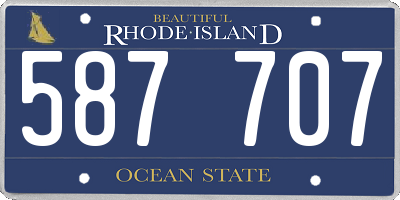 RI license plate 587707