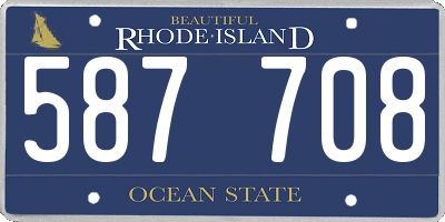 RI license plate 587708