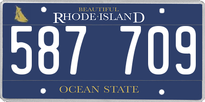 RI license plate 587709