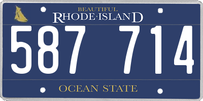 RI license plate 587714