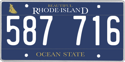 RI license plate 587716