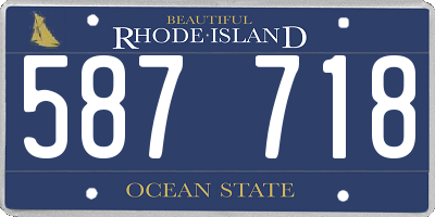 RI license plate 587718